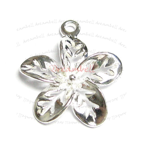 1 x Sterling silver Filigree Flower Charm Pendant 19mm
