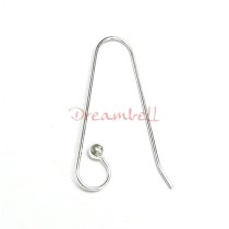 2x Sterling Silver Ear Wire Earring DOT BALL HOOK