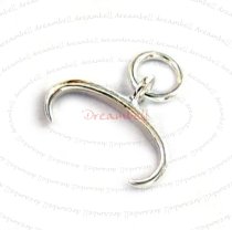 2x Large BRIGHT STERLING SILVER PENDANT CLASP W/ BAIL