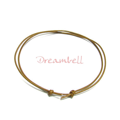 1x Light Brown leather cord 1mm adjustable Anklet Bracelet 9"-17"