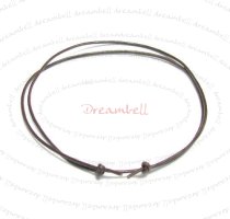 1x Dark Brown leather cord 1mm adjustable Anklet Bracelet 9″-17″