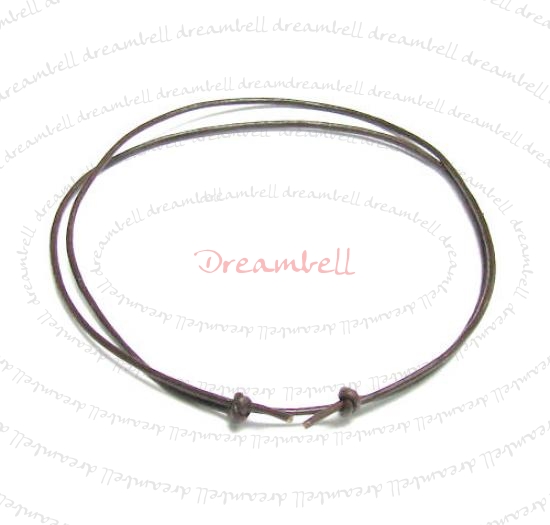 1x Dark Brown leather cord 1mm adjustable Anklet Bracelet 9"-17"