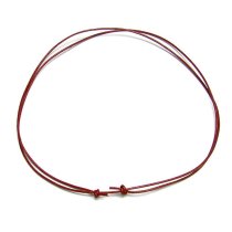 1x Red leather cord 1mm choker adjustable necklace 14″-28″