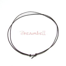 1x Dark Brown leather cord 1mm choker adjustable necklace 14″-28″