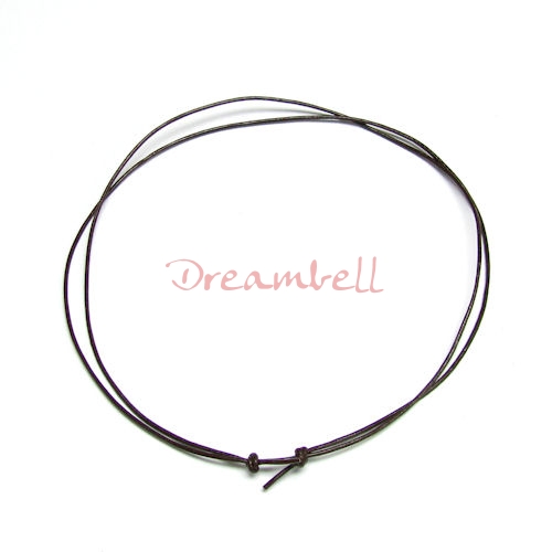 1x Dark Brown leather cord 1mm choker adjustable necklace 14"-28"