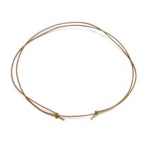 1x Light Brown leather cord 1mm choker adjustable necklace 14″-28″