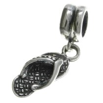 Bali Sterling Silver Flip Flop Slipper Dangle Bead for European Charm Bracelets