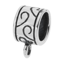 1x Sterling silver Pendant Charm Connector Cord Ring Slide for European Charm