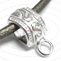 STERLING SILVER 3.5mm cord Flower Bail Slide Pendant CONNECTOR 14mm