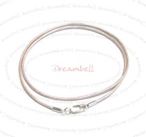1x Sterling Silver Metallic Pink (Suraiya) leather cord 1mm choker necklace 22″