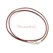 1x Sterling Silver Red leather cord 1mm choker necklace 22″