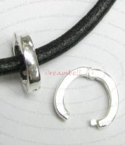 1 x Bright Sterling Silver Oval Changeable Pendant Clasp Bail 11mm
