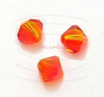 24x Swarovski Elements Bicone Crystal 5301 Fire Opal 6mm