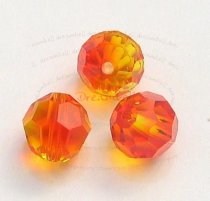 6 Swarovski Crystal Elements Round Faceted 5000 Fire Opal 8mm