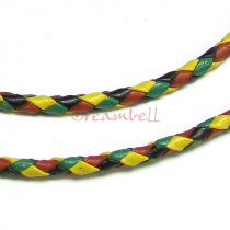1 yard Natural Braided Bolo Leather BEAD STRINGING CORD 3mm Mixed