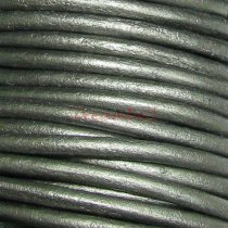 2 YARDS Natural Leather BEAD STRINGING CORD 1mm Metallic Grey