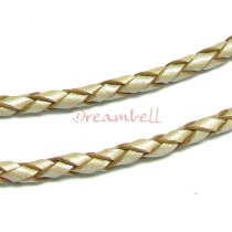 1 yard Natural Braided Leather BEAD STRINGING CORD 3mm Metallic Pearl