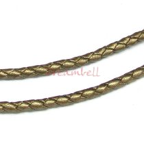 1 yard Natural Braided Leather BEAD STRINGING CORD 3mm Metallic Bronze