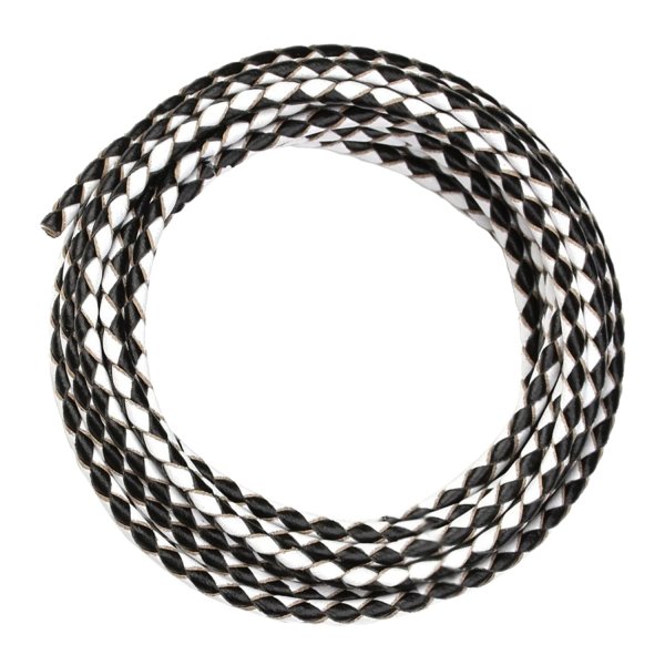 1 yard Natural Braided Bolo Leather BEAD STRINGING CORD 3mm Black and White
