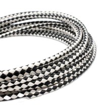 1 Yard Natural Braided Bolo Leather Bead Stringing Cord 5mm Black and White