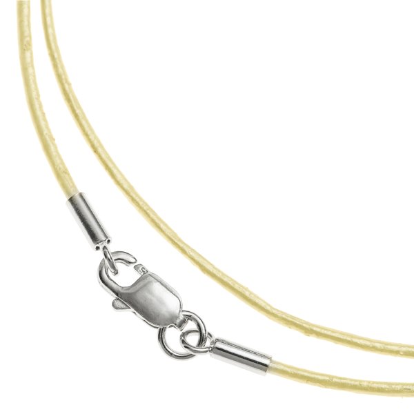 1x Sterling Silver Metallic Gold leather cord 1mm choker necklace 16"
