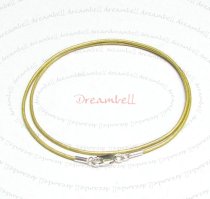 1x Sterling Silver Metallic Gold leather cord 1mm choker necklace 18″