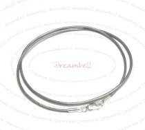 1x Sterling Silver Metallic Grey leather cord 1mm choker necklace 18″