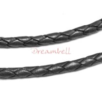 1 yard Natural Braided Bolo Leather BEAD STRINGING CORD 6mm Black