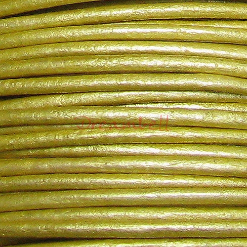 2 yards Natural Leather BEAD STRINGING CORD 1mm Metallic Gold