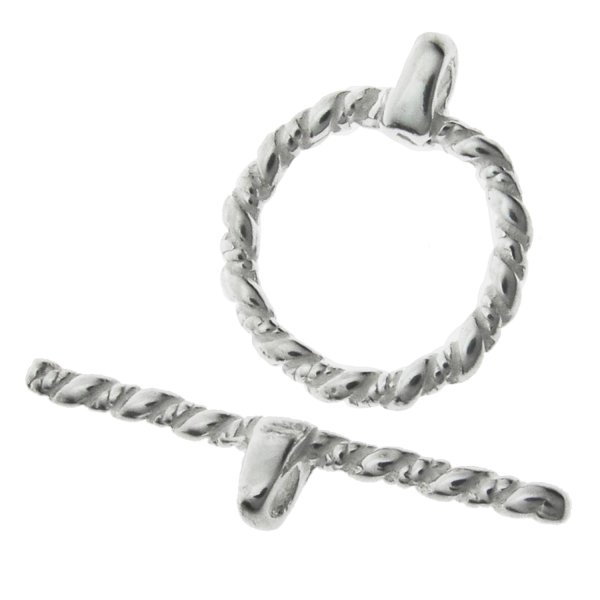 1x Sterling Silver Twist Rope Toggle Clasp 12mm
