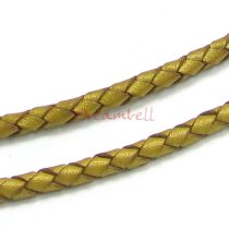 1 yard Natural Braided Leather BEAD STRINGING CORD 3mm Metallic Gold