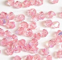 24x 5301 Swarovski Elements Bicone Crystal Elements Rose Pink AB 3mm