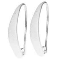 2x Sterling Silver SATIN Ear Wire Earring Hook with ring for dangle