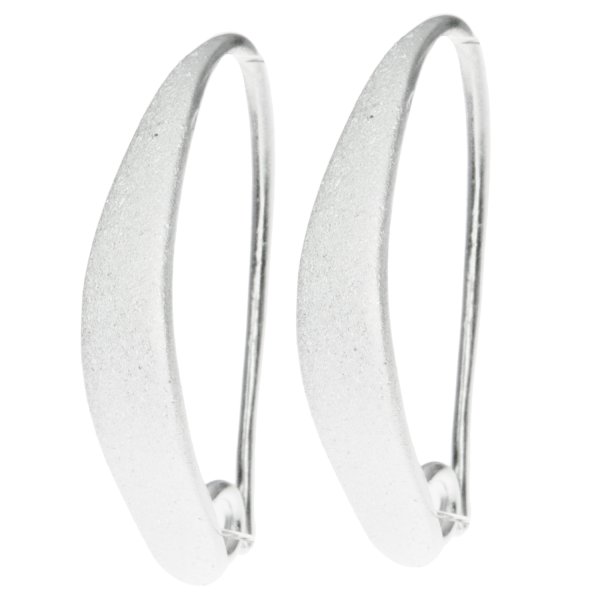2x Sterling Silver SATIN Ear Wire Earring Hook with ring for dangle