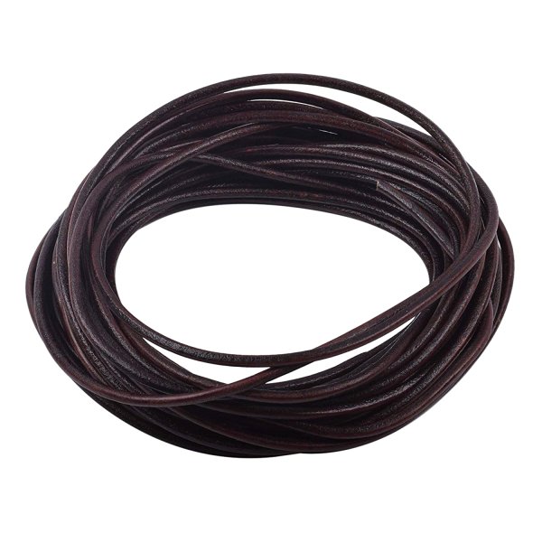 2 YARDS Natural Leather BEAD STRINGING CORD 2mm Brown