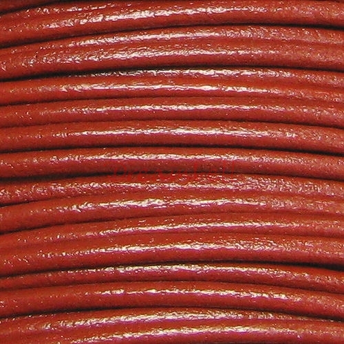 2 YARDS Natural Leather BEAD STRINGING CORD 2mm Red