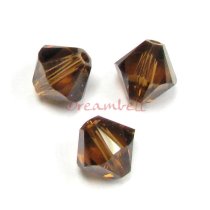 24 x Swarovski Elements Xilion Crystal 5328 Smoked Topaz 4mm