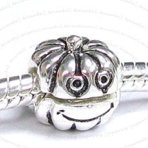 Sterling Silver Pumpkin Face Clip Bead for European Charm Bracelets
