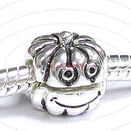 Sterling Silver Pumpkin Face Clip Bead for European Charm Bracelets