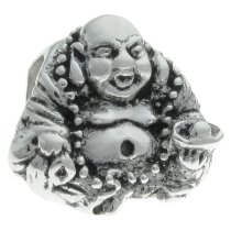 Sterling Silver CHINESE HAPPY Buddha Bead for European Charm Bracelets