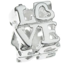 Sterling Silver LOVE Bead for European Charm Bracelets