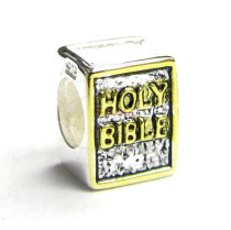 14k gold 925 Sterling Silver HOLY BIBLE Bead for European charm Bracelet