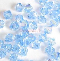 24x 5301 Swarovski Elements Bicone Crystal Light Sapphire AB 3mm