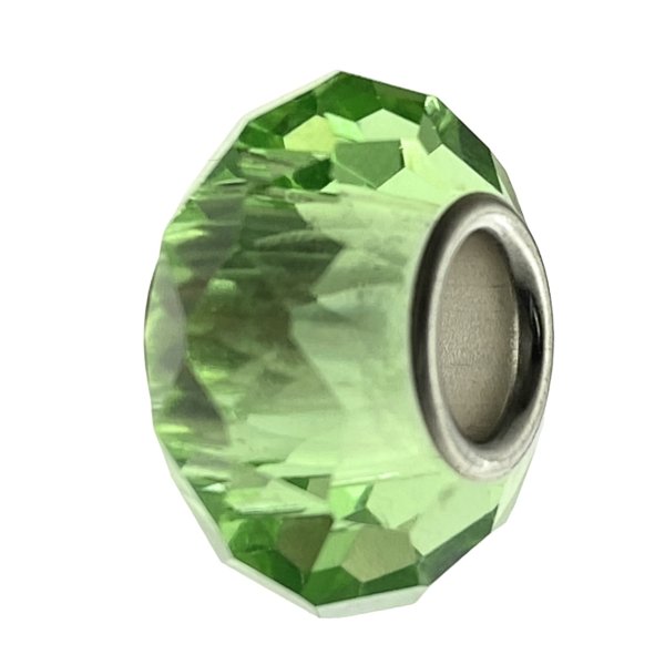Sterling Silver BIRTHSTONE ROUND Crystal European Bead charm August