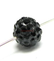 1x Ferido Crystal ROUND Bead Jet Black 6mm