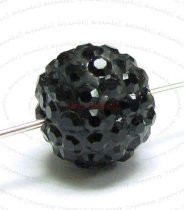 1x Ferido Crystal ROUND Bead Jet Black 8mm