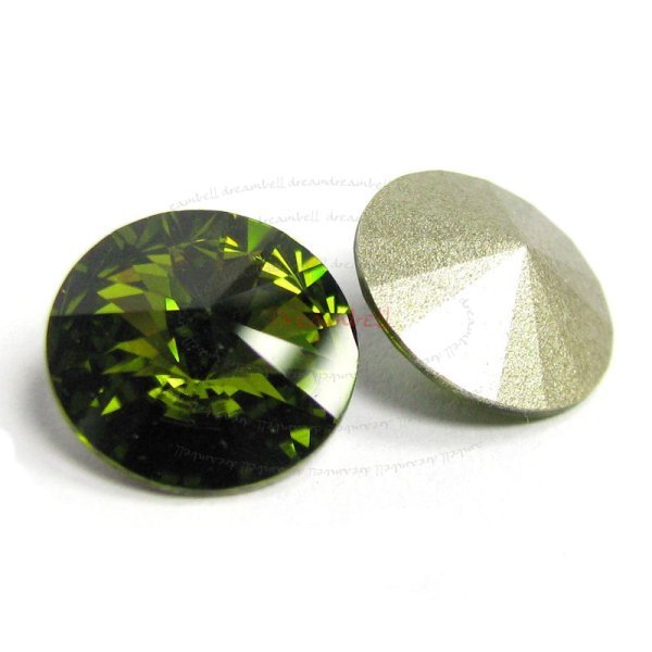 2x Swarovski Elements Rivoli Stone Crystal 1122 Olivine 14mm