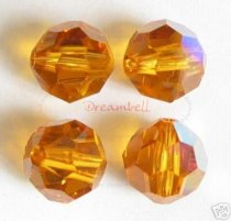 12x Swarovski Crystal Elements Round Faceted 5000 Topaz AB 3mm