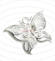 1x Bright Sterling silver FILIGREE Butterfly Pendant dangle Charm bead 23mm