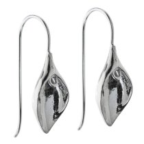 2x Sterling Silver Lily Flower Ear Wire Earring Hook dangle